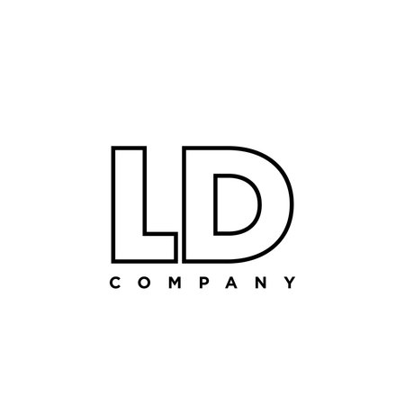 Trendy letter L and D, LD logo design template. Minimal monogram initial based logotype for company identity.のイラスト素材