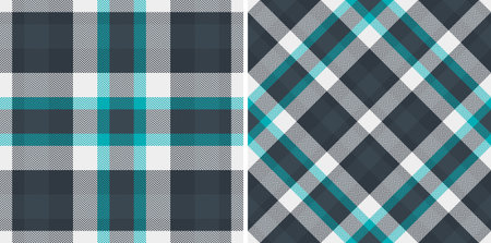 Plaid fabric texture of background textile seamless with a tartan pattern vector check. Set in dark colors. Herringbone patterns in fashion and design.のイラスト素材