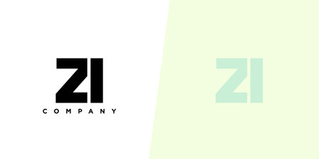 Trendy letter Z and I, ZI logo design template. Minimal monogram initial based logotype for company identity.のイラスト素材