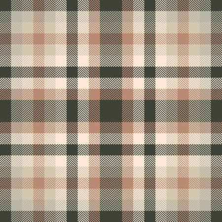 Korean pattern background check, Chinese new year tartan plaid textile. Luxury seamless fabric vector texture in dark and antique white colors palette.のイラスト素材