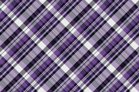 Scratched pattern texture vector, warp seamless tartan plaid. Royal textile check fabric background in pastel and violet colors palette.のイラスト素材