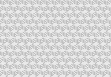 Abstract grayscale isometric pattern. Repeating geometric design evokes concepts of structure, organization, and efficiency.のイラスト素材