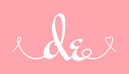 DE initial wedding monogram calligraphy vector illustration. Hand drawn lettering d and e love logo design for valentines day poster, greeting card, photo album, banner print or tattoo.のイラスト素材