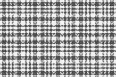 Machinery seamless check texture, isolation plaid fabric pattern. Canadian background tartan textile vector in white and gray colors palette.のイラスト素材