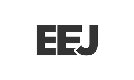 EEJ logo design template with strong and modern bold text. Initial based vector logotype featuring simple and minimal typography. Trendy company identity ideal for businesses brand presence.のイラスト素材