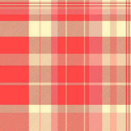 A modern and bright plaid pattern in warm red and cream tones. Perfect for backgrounds, textiles, fashion, and graphic design projects requiring a classic yet fresh touch.のイラスト素材