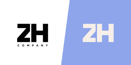 Trendy letter Z and H, ZH logo design template. Minimal monogram initial based logotype for company identity.のイラスト素材