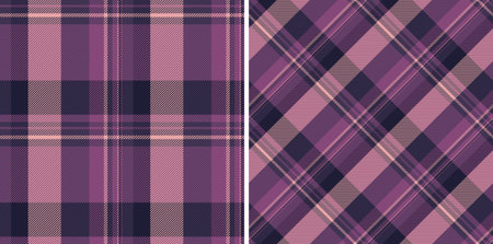 Plaid fabric seamless of pattern textile texture with a background check tartan vector. Set in dark colors in stylish wrapping options for gifts.のイラスト素材
