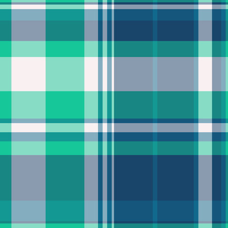 Mid plaid texture fabric, mint background seamless tartan. Back vector textile pattern check in teal...