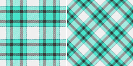 Check plaid fabric of vector tartan textile with a pattern background seamless texture. Set in neon...