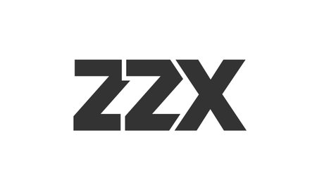 ZZX logo design template with strong and modern bold text. Initial based vector logotype featuring simple and minimal typography. Trendy company identity ideal for businesses brand presence.のイラスト素材
