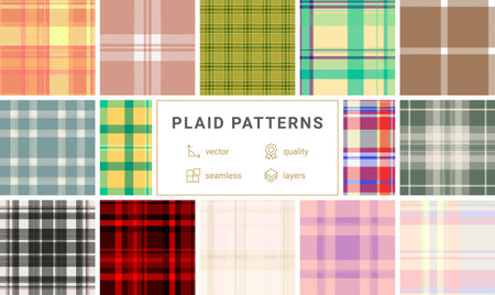 Plaid pack designed for DIY party e-commerce. Ready-to-use tartan patterns boost product...