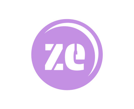 ZE sport emblem or team logotype. Ball logo with a combination of Initial letter Z and E for balls shop, sports company, training, club badge. Vector illustration.のイラスト素材