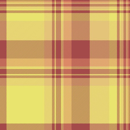Cover textile background texture, expressive seamless tartan pattern. Collection fabric plaid vector check in yellow and red colors palette.のイラスト素材
