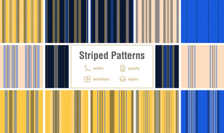 Striped bundle built for product mockups. Home textiles lines backgrounds enhance presentation. Vector clarity supports realism.のイラスト素材