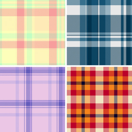 Plaid pack tailored for mens jackets and blazers. Coordinated tartan designs elevate outerwear collections. Vector scalability supports production.のイラスト素材