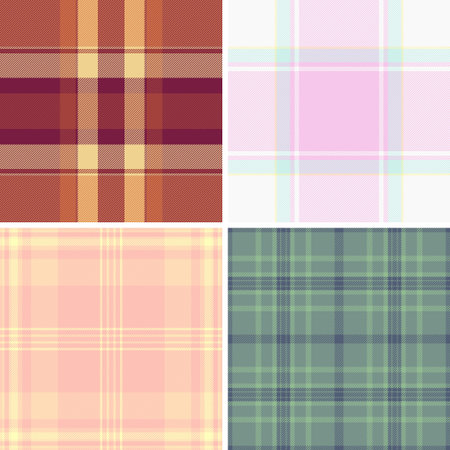 Festive plaid bundle built for product mockups. New Year tartan backgrounds enhance presentation. Vector clarity supports realism.のイラスト素材