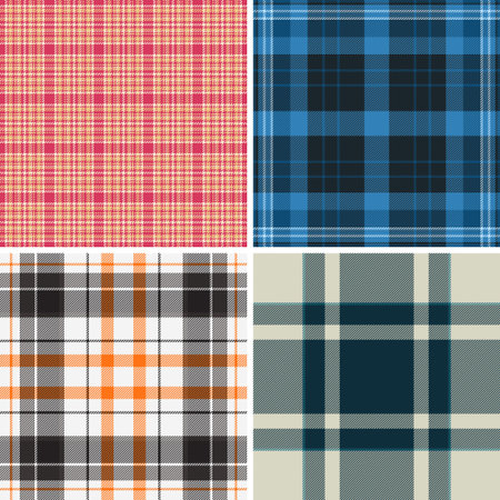 Decorative plaid bundle built for New Year decor products. Suitable for prints, props, and display materials. Seamless tartan repeats avoid breaks.のイラスト素材