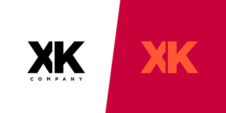Trendy letter X and K, XK logo design template. Minimal monogram initial based logotype for company identity.のイラスト素材