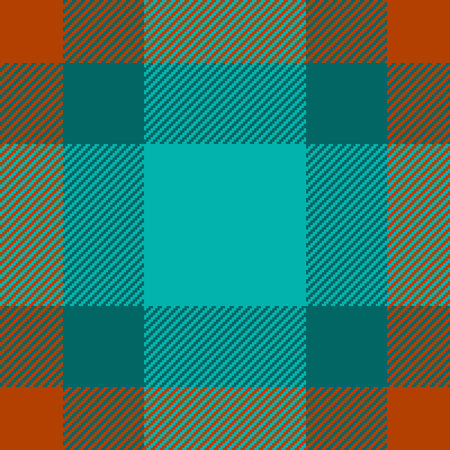 Halloween pattern seamless vector, american tartan textile check. Tablecloth texture plaid fabric background in teal and orange colors palette.のイラスト素材