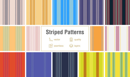 Striped pattern set for checklists and pads. Classic lines textures improve daily organization and...