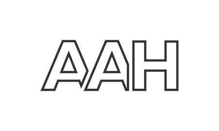 AAH logo design template with strong and modern bold text. Initial based vector logotype featuring simple and minimal typography. Trendy company identity ideal for businesses brand presence.のイラスト素材