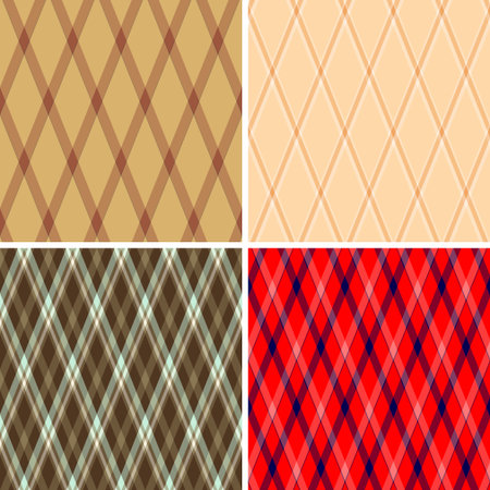 Argyle pack ideal for daily wear, including shirts, skirts, tunics, and tops. Vector diamonds...
