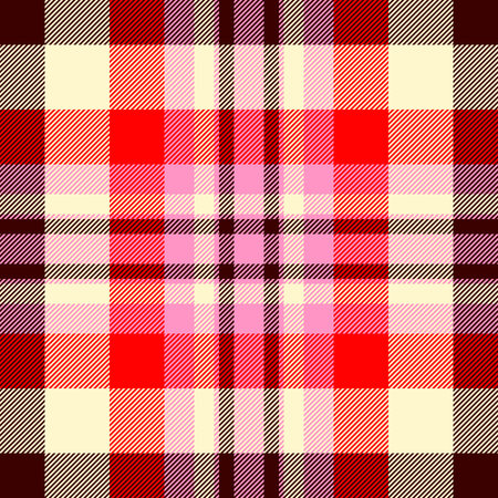 Classic seamless tartan texture, cool check textile vector. Colorful fabric plaid pattern background...