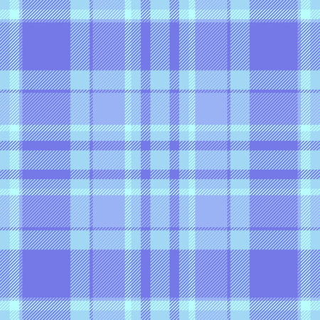 Iconic texture pattern check, artistic fabric textile plaid. Random seamless tartan vector background in blue and cyan colors palette.のイラスト素材