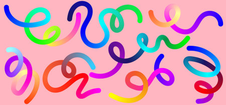 .Collection of Minimalist Wavy Bold Lines Poster Backgrounds. Modern Abstract Art Design Template Set.EpS10のイラスト素材