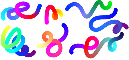 Collection of Minimalist Wavy Bold Lines Poster Backgrounds. Modern Abstract Art Design Template Set.EpS10のイラスト素材