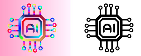 Modern AI processor illustration for innovative technology designs and futuristic projects,...