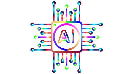 Streamlined AI chip illustration showcasing future tech and innovation for cutting-edge solutions in...