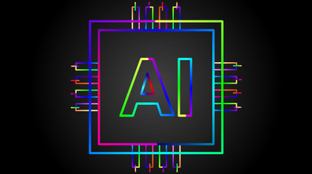 Modern AI chip design represents the future of technology and innovation, driving digital...