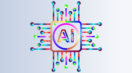 Streamlined AI chip illustration showcasing future tech and innovation for cutting-edge solutions in...