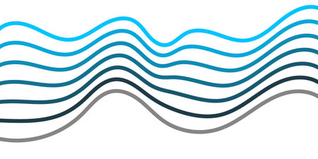 Technology abstract lines on white background. Undulate Grey Wave Swirl, frequency sound wave,...