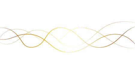 This elegant image features a sophisticated design of flowing, golden wave lines against a pure...