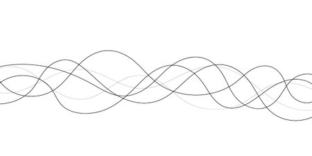 Technology abstract lines on white background. Undulate Grey Wave Swirl, frequency sound wave,...