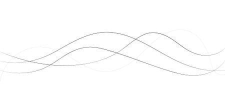 A minimalist abstract image featuring multiple, interwoven, wavy lines in varying thicknessesand...