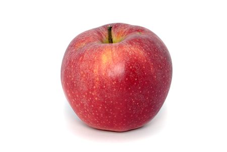 Red apple isolated on white backgroundの写真素材