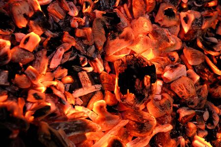 Closeup of the fire wood on black
