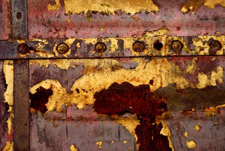 Background from iron covered with a rust and red paintの写真素材