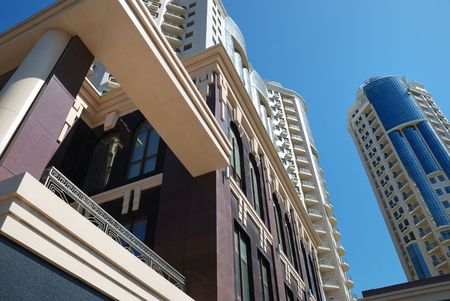 The facade of a modern apartment building
