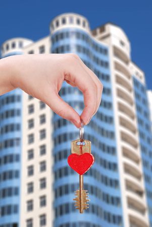 The facade of a modern apartment buildingの写真素材