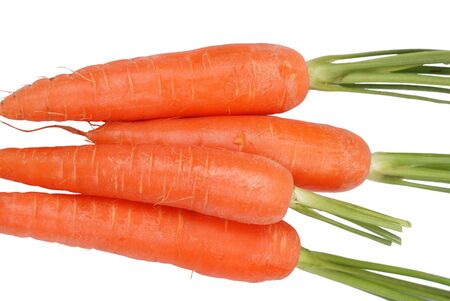 The carrots isolated on a white backgroundの写真素材