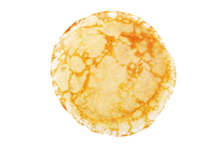 One whole grilled crepe isolated on white