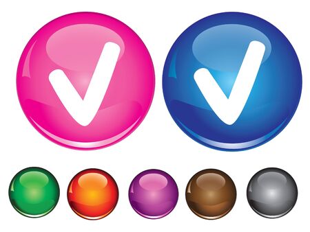 Vector collection icons with check sign, empty button includedのイラスト素材