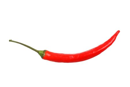 Red hot chili pepper isolated on whiteの写真素材