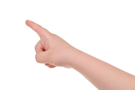 Children's hand isolated on white backgroundの写真素材