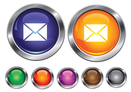 collection icons with mail sign, empty button includedのイラスト素材